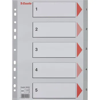 Plastové rejstříky, A4 - 1-5