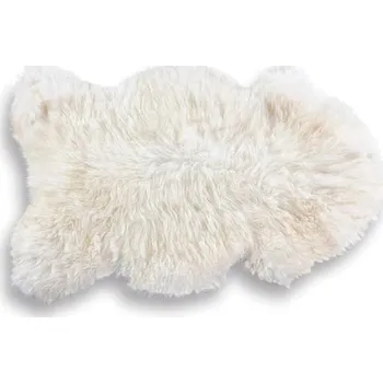 Koberec Babička Ovečková Pravá ovčí kůže přírodní 100 - 110 cm Béžová 65 x 95 cm