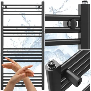 Radiátor Koupelnový radiátor vodní Granitan 551 W 600 x 1200 mm černý