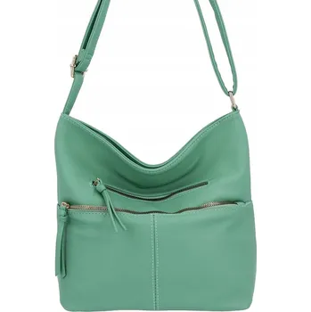 HERISSON zelená kabelka kabelka přes rameno z eko kůže