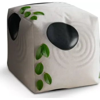 Taburet Sablio Taburet Cube Listy a kámen: 40x40x40 cm