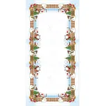 Vánoční ubrus Sněhuláci zelený 120x140