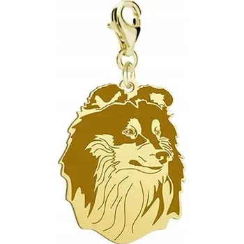 Přívěsek Pozlacený přívěsek s pejskem Šeltie (Sheltandský ovčák)