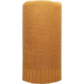 Dětská deka Bambusová pletená deka 100 × 80 cm hořčicová