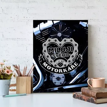 Plechová cedule Sablio Dárková cedulka Miluji svého motorkáře: 30x40 cm