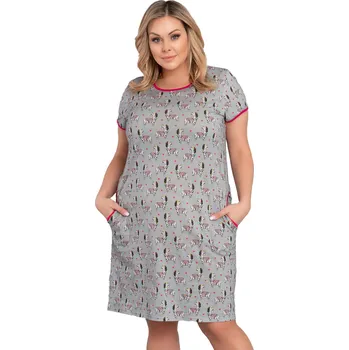Dámská noční košile Noční košile Italian Fashion Zebra kr.r. Barva: Šedá, Velikost: S