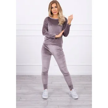 Kesi Velurová souprava se záhyby na zadní straně velbloudí barvy Barva: Šedá, Velikost: UNI