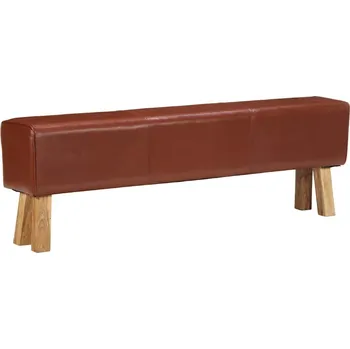 Lavice gymnastický kůň 160 cm hnědá pravá kůže a mangovník IM_320607