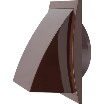 Větrací mřížka Europlast (Lotyšsko) Hranatá protidešťová mřížka s klapkou Barva: Hnědá, Průměr [mm]: Ø 100 / 148x153 Ø 100 / Ø 125 / Ø 150