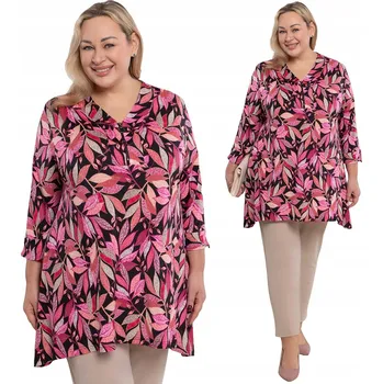 Dámská tunika Růžová tunika se zipem ve švu, velikost 54/56