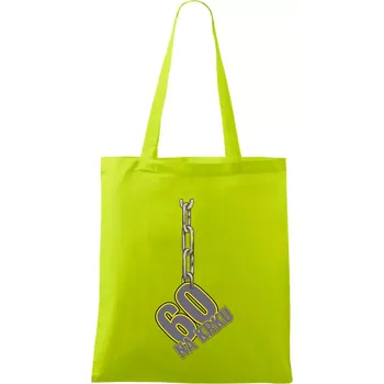 60 let na krku řetěz - Taška bavlněná - 42 x 38 cm ( Limetková )