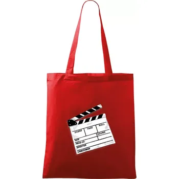 Filmová klapka - Taška bavlněná - 42 x 38 cm ( Červená )