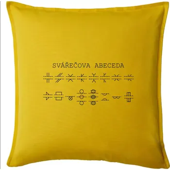 Polštář Svářeč - Svářečova abeceda - Polštář 50x50 - 50x50 - Pouze potah ( Žlutá )