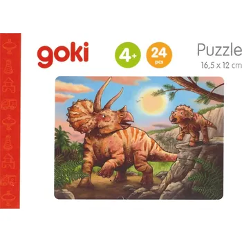 Puzzle Goki dřevěné puzzle dinosauři T‑Rex 24 dílků