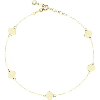 Přívěsek Zlatý přívěsek se zirkonem - čtyřlístek - AP543-9694 Žluté zlato