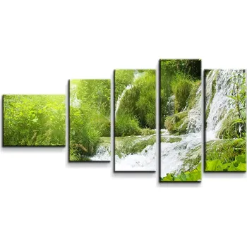 Obraz Sablio Obraz - 5-dílný Kaskádovitý vodopád - 100x60 cm