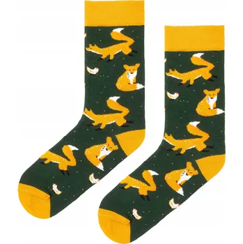 Pánské ponožky Ponožky z organické bavlny Báječný pan Lišák Zelená 42-46