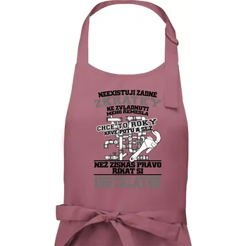 Kuchyňská zástěra Instalatér zkratky - Pánská zástěra na vaření - Univerzální velikost ( Starorůžová )