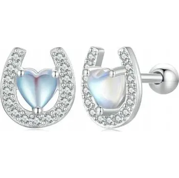 Náušnice Náušnice se zirkony opál, podkova, šťastné srdce stříbro 925