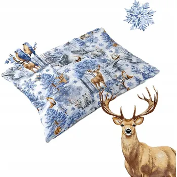 Povlak na dekorativní polštářek ZIMNÍ povlak na polštář 70x80 cm 100% bavlna, Winter Forest Blue