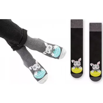 Pánské ponožky Pánské ponožky Velikonoční zajíček - 44-46 / šedá