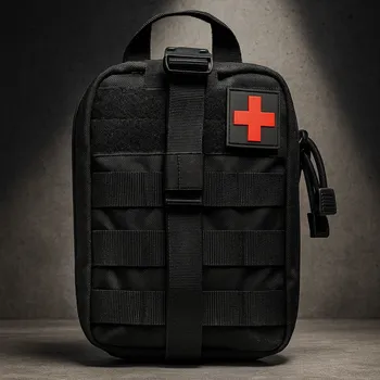 Ledvinka SUPERATOR IFAK lékárnička 21×16×10 cm – voděodolné pouzdro, první pomoc, na opasek/MOLLE batoh Barva: Černá | skladem v ČR | rychlé odeslání | + dárek: nášivka kříž | EDC i taktické použití |