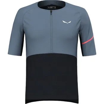 cyklistický dres Pánská hybridní merino tričko SALEWA VENTO AM HZ java blue M