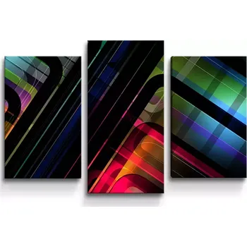 Obraz Sablio Obraz - 3-dílný Černé pruhy - 75x50 cm