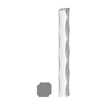 Tyč čtvercová plná 16x16mm, černá S235, zdobená po hranách L=1000mm, cena za 1ks (1m) 2m