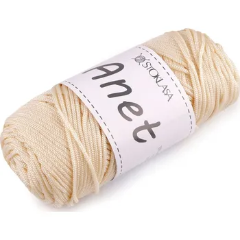 Příze Pletací a háčkovací příze Anet macrame Ø2 mm 90 g, střední, 3 béžová světlá