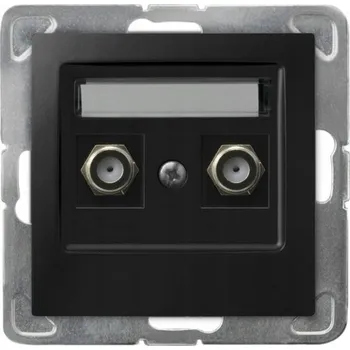 Elektrická zásuvka Anténní zásuvka nástěnná Ospel černá