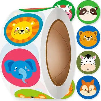 samolepka MOTIVAČNÍ SAMOLEPKY SAMOLEPICÍ ODMĚNY PRO DĚTI ZVÍŘATA ROLE 500KS