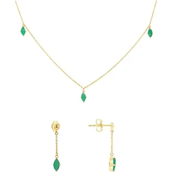 Souprava šperků Zlatá sada šperků s brazilskými smaragdy Raíz