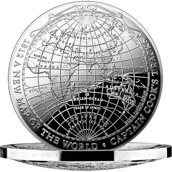 Stříbrná mince 1812 - Nová mapa světa 1 Oz 2019 (Terrestrial Dome) PROOF - (1.)