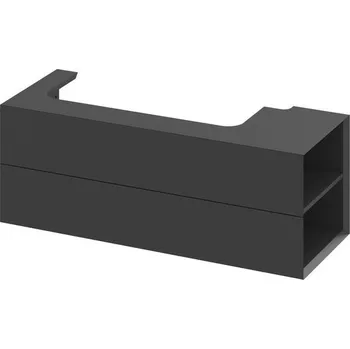 Koupelnový nábytek Ravak Lite Skříňka pod umyvadlo 120x45 cm s bočními poličkami, pravá - černá mat X000001892