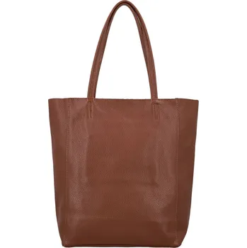 Kabelka Dámská kožená kabelka na rameno hnědá - Delami Vera Pelle Saniela hnědá