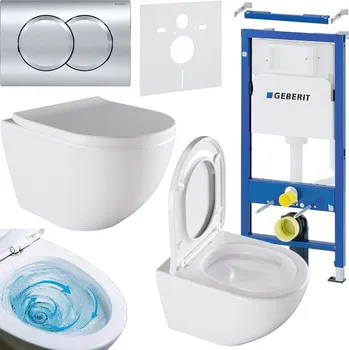 Klozet BPS-koupelny Podomítkový modul Geberit DuoFix s WC mísou NO-WH-02 + ovládací tlačítko Delta 01 chrom