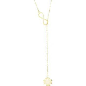 Náhrdelník Zlatý náhrdelník - nekonečno, čtyřlístek - AP543-7248