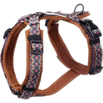 Postroj pro psa Postroj FLAMINGO Canggu s neoprenem modrý s etno vzorem (XS) 1,5x28-52/32-50