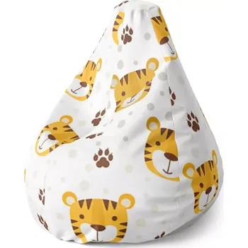 Sedací pytel Sablio Sedací vak Pear Tygřík - 70 x 95 x 15 cm
