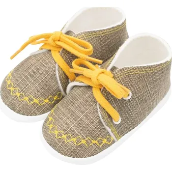 Capáčky Kojenecké capáčky tenisky NEW BABY jeans mustard 0–3 měsíce