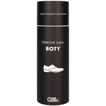 Kosmetická sada Albi Mužská záležitost Sada poslední záchrany Cesty černé ponožky 1pár + maska na spaní 1 kus + kompresní ručník 1 kus + zubní kartáček 1 kus, dárková sada pro muže