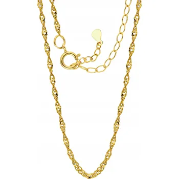 Řetízek Pozlacený Řetízek STŘÍBRO ryzost 925 Klasický Náhrdelník Singapur Plný