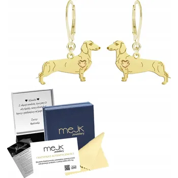 Náušnice Zlaté Náušnice Jezevčík Krátkosrstý 925 Dárek Šperky Žena s Věnováním