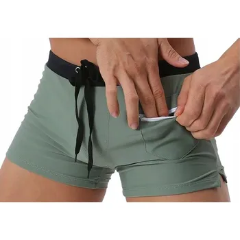 Pánské plavky Pánské plavky šortky s kapsou Kraťasy na zavazování - M