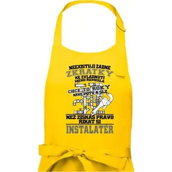 Kuchyňská zástěra Instalatér zkratky - Pánská zástěra na vaření - Univerzální velikost ( Žlutá )