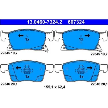 Brzdová destička ATE 607324 Sada brzdových destiček 13.0460-7324.2