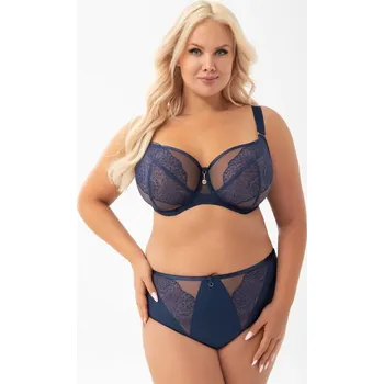 Dámské spodní prádlo Gorsenia Tmavě Modré Hladké Kalhotky s Výšivkou, tmavě modrá L i384_10471496