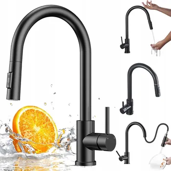 Vodovodní baterie KUCHYŇSKÁ BATERIE VÝTOK KOHOUTEK VÝSUVNÝ KOHOUTEK S TRUBKA PRO PŘÍVOD VODY×2