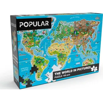 Puzzle POPULAR Mapa světa AN 160 dílků